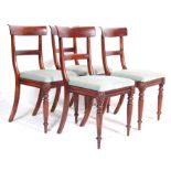 4 REGENCY ROSEWOOD BAR BACK DINING CHAIRS