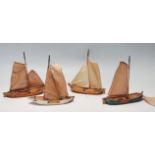 COLLECTION OF FOUR HAND MADE VINTAGE SAILING BOATS