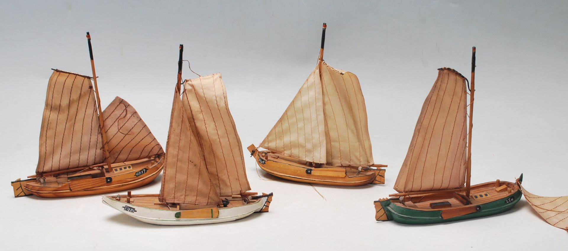 COLLECTION OF FOUR HAND MADE VINTAGE SAILING BOATS