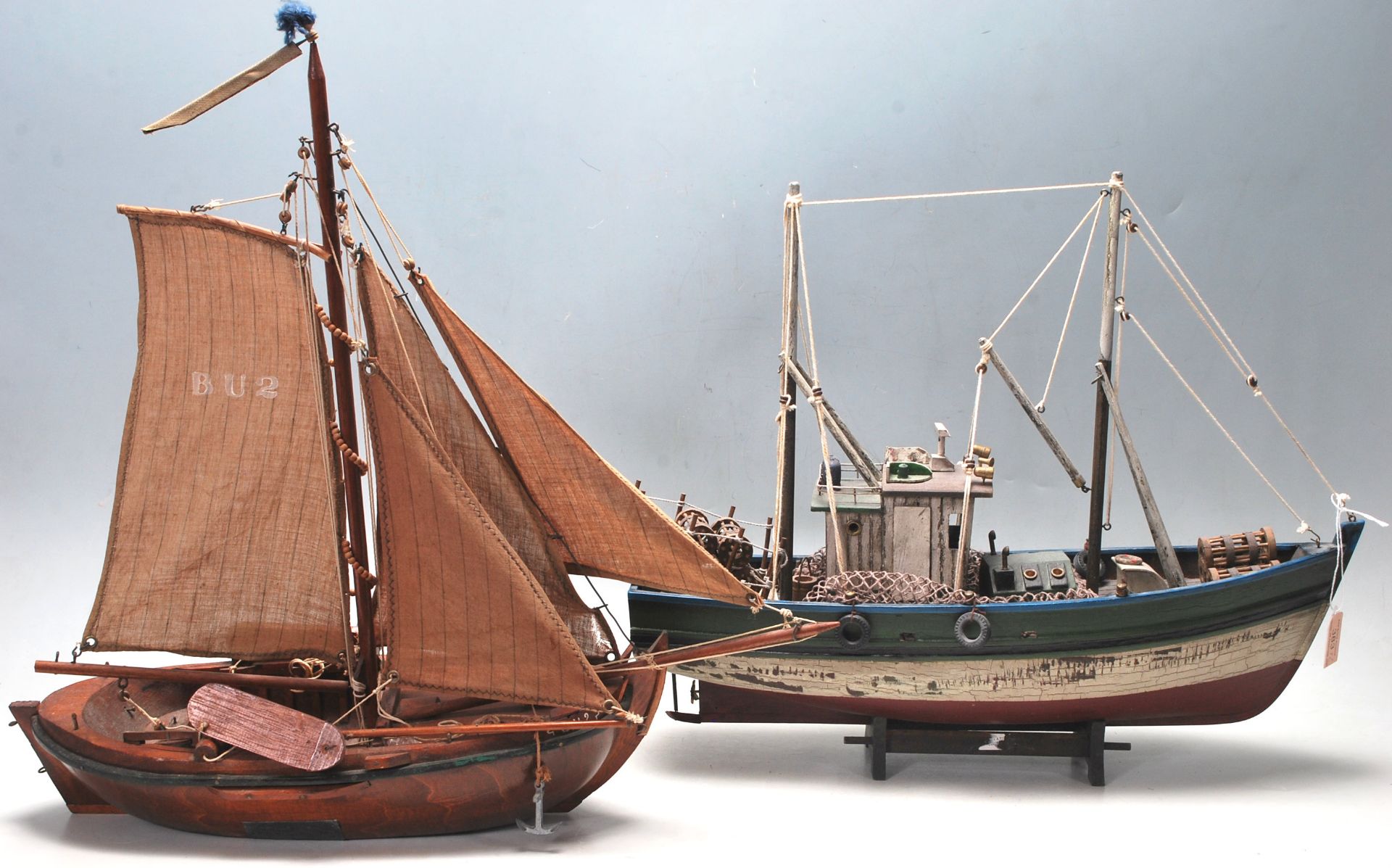 VINTAGE SCRATCH BUILT TOY SAILING BOATS