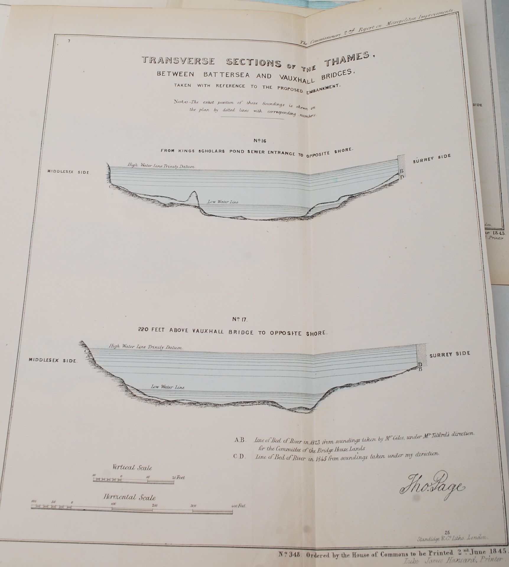 QUANTITY OF VINTAGE PLANS OF THE DEVELOPMENT OF THE THAMES EMBANKMENT - Image 3 of 7