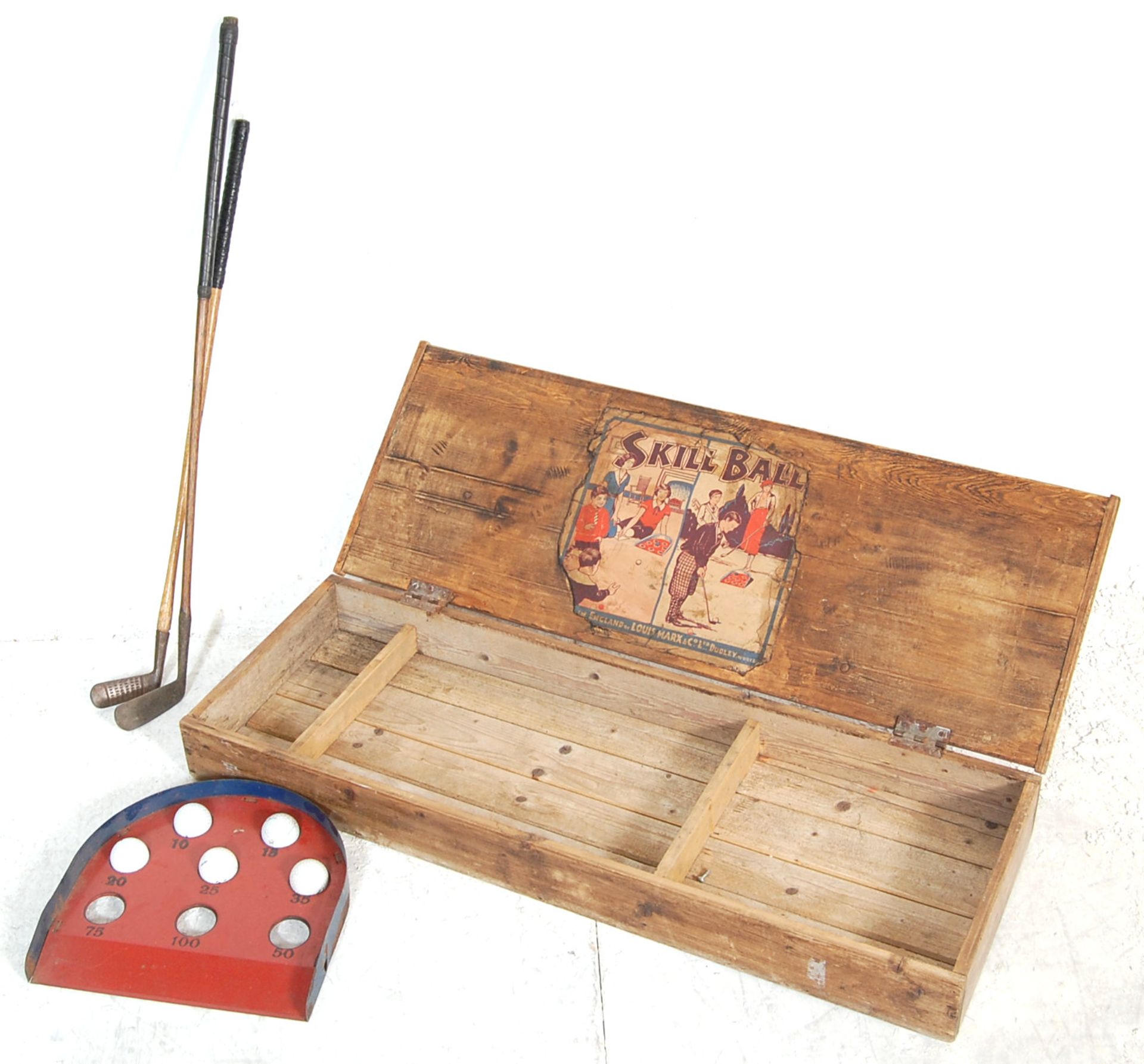 VINTAGE EARLY 20TH CENTURY SKILL BALL GOLF GAME - Bild 2 aus 3