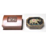 JAPANESE COPPER CIGARETTE BOX AND INDIAN BOX