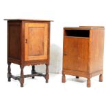 A PAIR OF EARLY 20TH CENTURY OAK BEDSIDES CABINETS