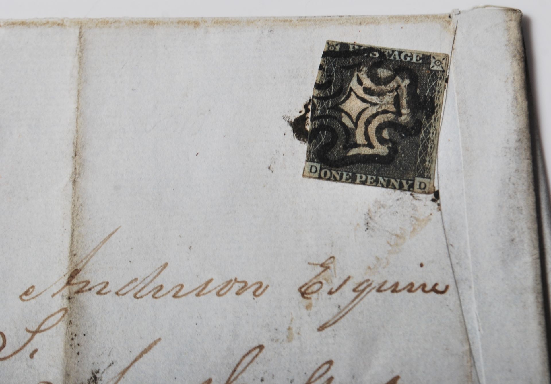 VICTORIAN 1D PENNY BLACK STAMP ON COVER - Image 2 of 3