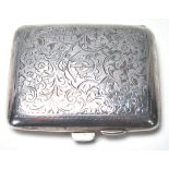 1920'S SILVER CIGARETTE CASE WITH CHAED DECORATION
