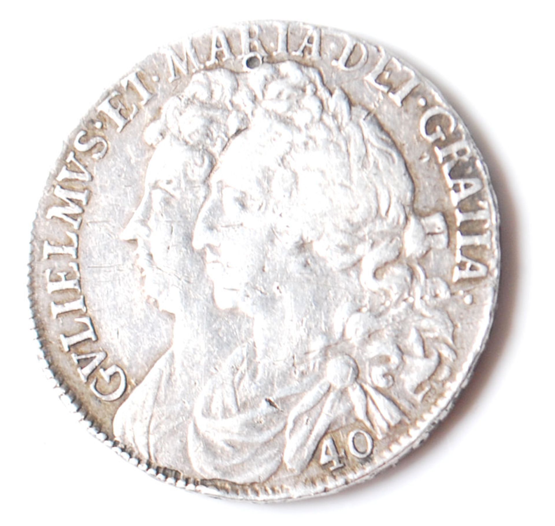 17TH CENTURY KING WILLIAM III 40 SHILLING COIN / SILVER COIN - Bild 2 aus 5