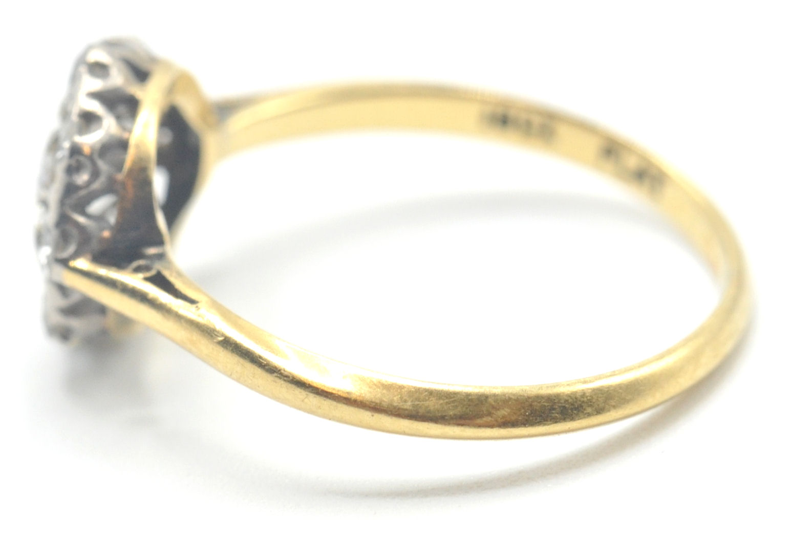 GOLD PLATINUM DIAMOND RING - Image 3 of 10