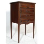 EDWARDIAN MAHOGANY INLAID MUSIC PEDESTAL CABINET