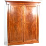 19TH GEORGIAN MAHOGANY TWIN COMPARTMENT WARDROBE