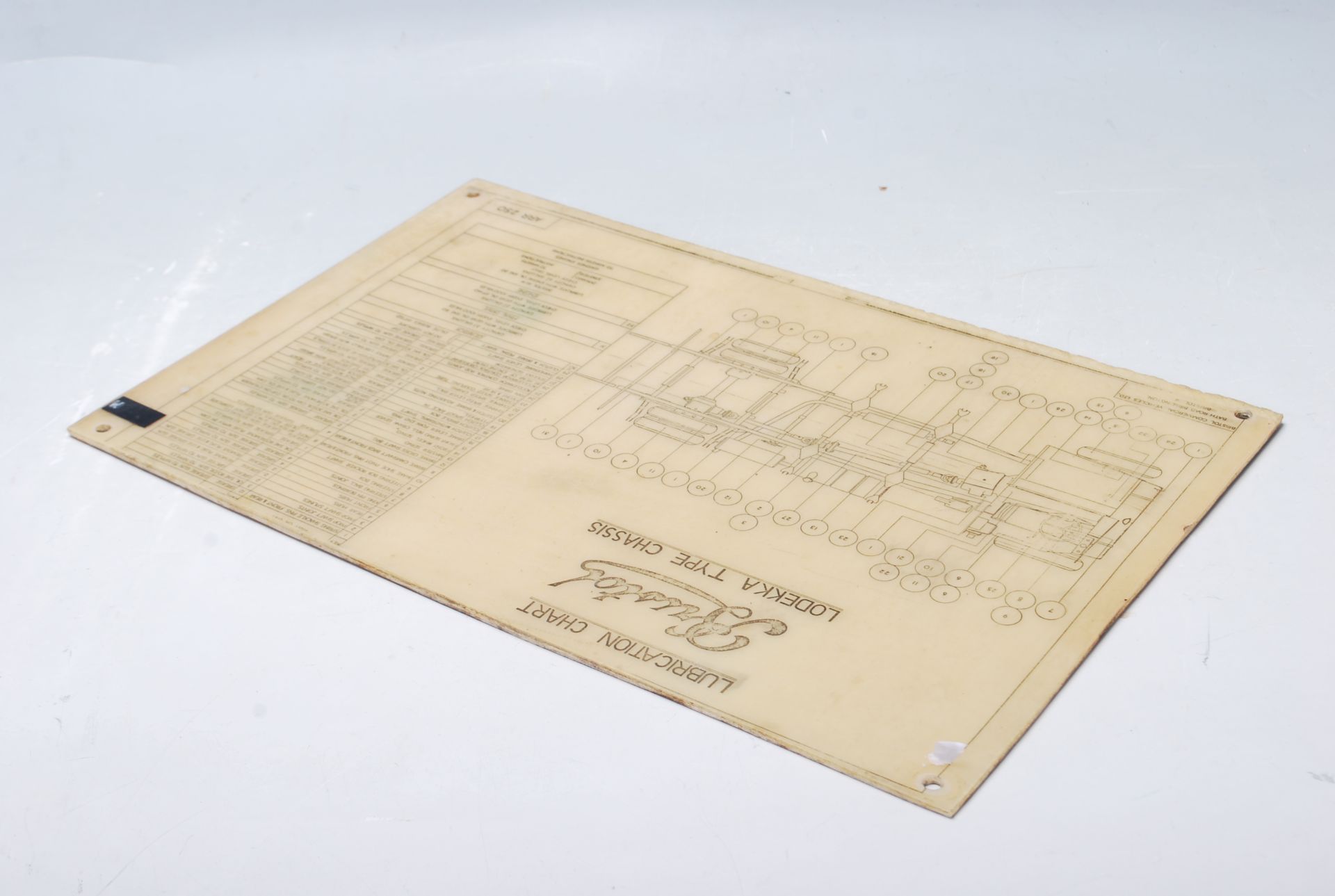 BRISTOL TRANSPORT GREASING AND LUBRICATE FIBREGLASS CHART - Bild 6 aus 6