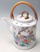 20TH CENTURY ANTIQUE CHINESE REPUBLIC PERIOD ENAMELLED PORCELAIN TEAPOT