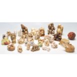 COLLECTION OF CHINESE RESIN CAST NETSUKE FIGURES ETC