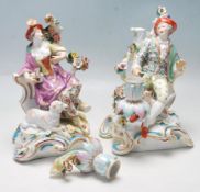 19TH CENTURY VICTORIAN CONTINENTAL FIGURINES FINELY DECORATED