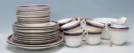 RETRO 20TH CENTURY CONTINENTAL BLUE AND WHITE PART TEA SET