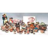 A LARGE COLLECTION OF ROYAL DOULTON MINATURE TOBY JUBS IN MANY CHARACTERS.