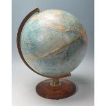 1970’S DANISH SCAN GLOBE WITH ARCH SUPPORT AND CIRCULAR TEAK WOOD BASE