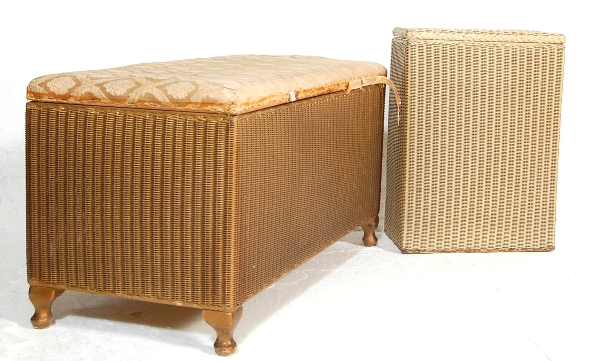 MID CENTURY LLOYD LOOM OTTOMAN AND LAUNDRY BASKET - Image 14 of 14