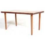 VINTAGE MID CENTURY TEAK & TILE TOP COFFEE OCCASIONAL TABLE