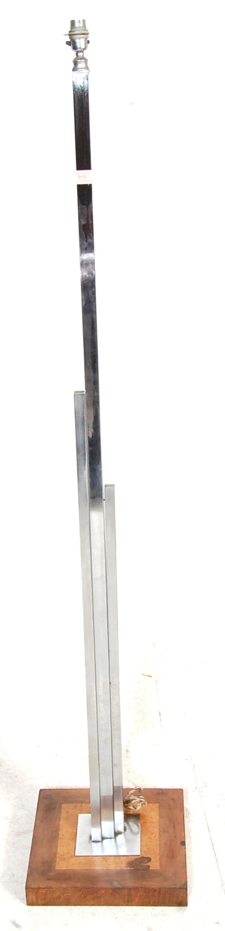 20TH CENTURY ART DECO STYLE FLOOR STANDARD LAMP / LIGHT WITH CHROM TUBULAR COLUMN - Image 2 of 3