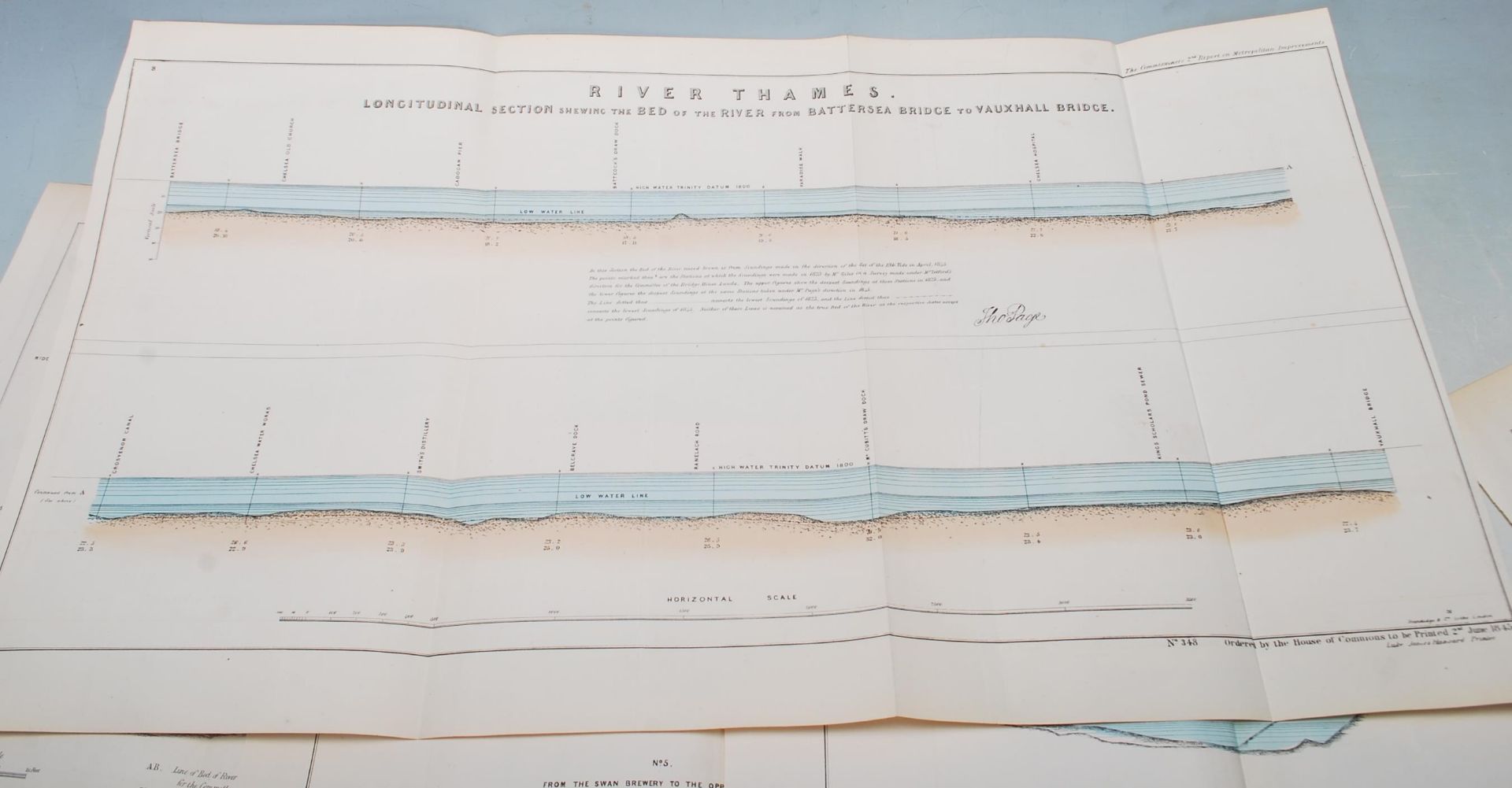 QUANTITY OF VINTAGE PLANS OF THE DEVELOPMENT OF THE THAMES EMBANKMENT - Image 5 of 7