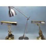 PAIR OF CLASSIC BRASS ANTIQUE STYLE BANKERS LAMPS