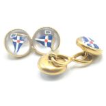 THAMES YACHT CLUB ESSEX CRYSTAL CUFFLINKS