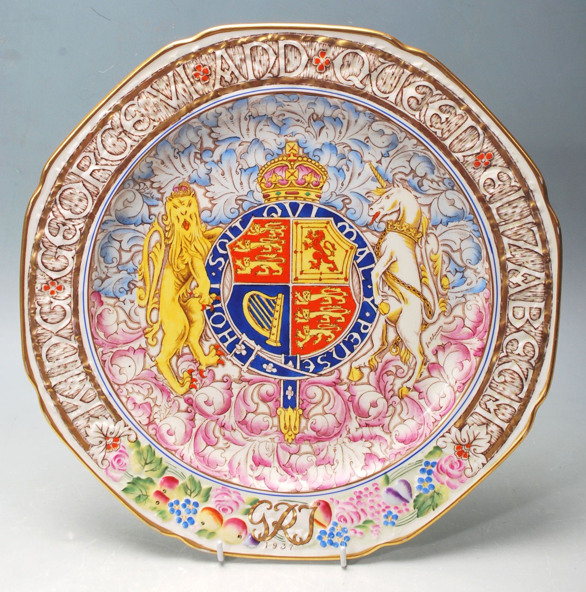 PARAGON GEORGE VI COMMEMORATIVE ROYALTY CORONATION PLATE