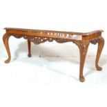 20TH CENTURY BURR WALNUT COFFEE TABLE WITH QUEEN ANNE LEGS