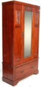 EDWARDIAN WALNUT SINGLE WARDROBE ARMOIRE