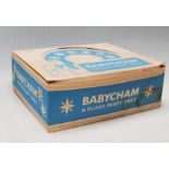 A SET OF SIX VINTAGE RETRO BABYCHAM GLASSES