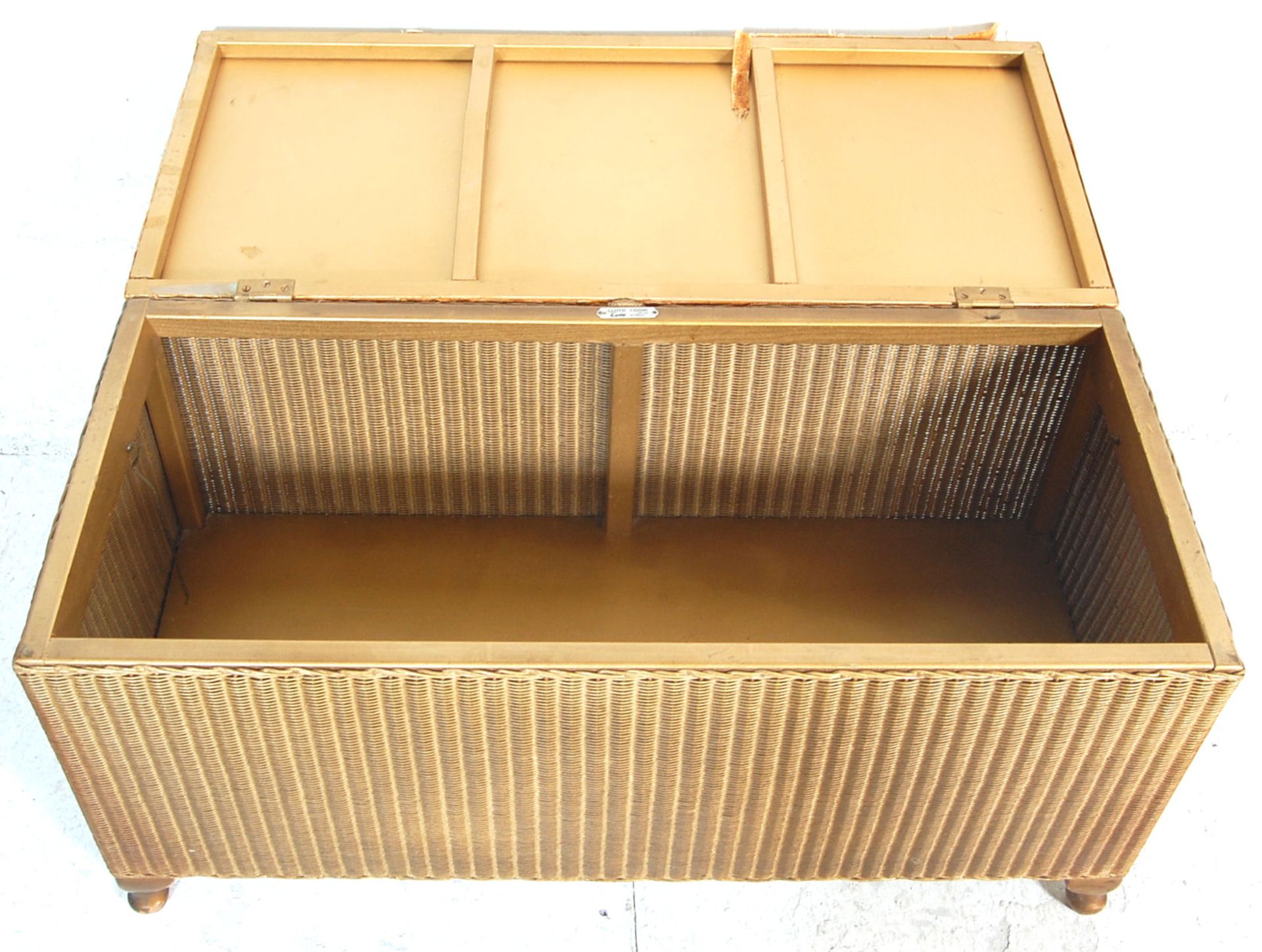 MID CENTURY LLOYD LOOM OTTOMAN AND LAUNDRY BASKET - Image 7 of 14