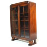 1930S ART DECO OAK CHINA DISPLAY CABINET VITRINE