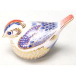 ROYAL CROWN DERBY CERAMIC PAPERWEIGHT WITH GOLD STOPPER