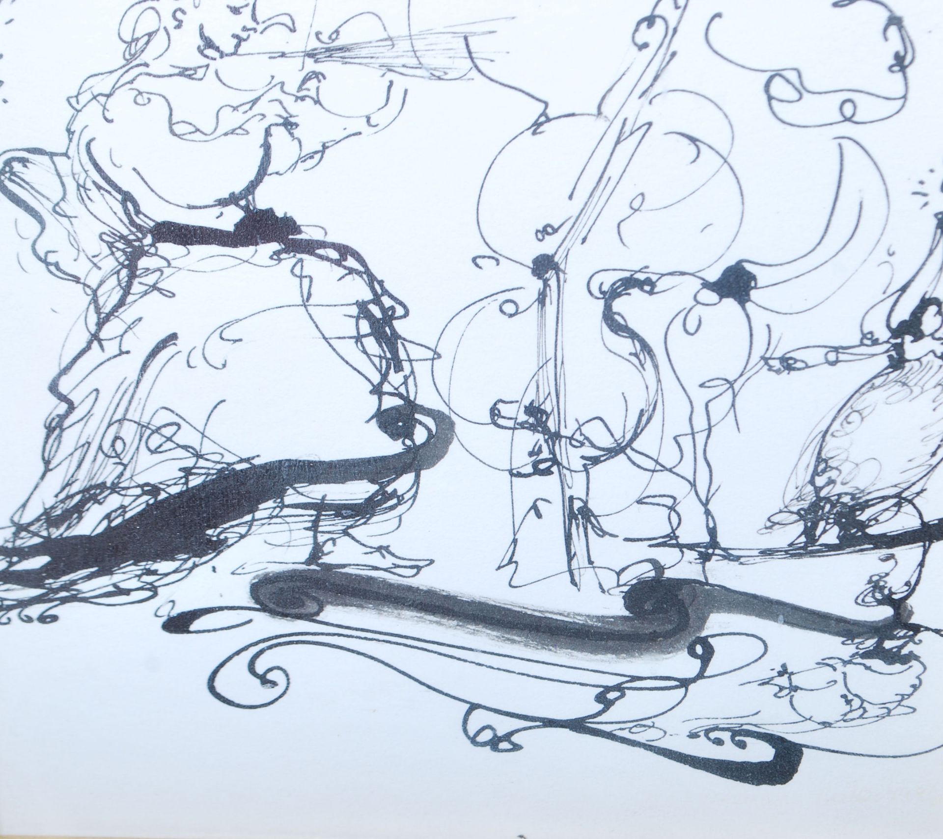DEENAGH MILLER LOCAL INTEREST INK DRAWING OF MUSICIANS - Image 4 of 5