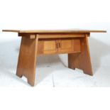 UNUSUAL ARTS AND CRAFTS OAK DINING TABLE