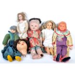 COLLECTION OF ASSORTED ANTQUE BISQUE AND CELLULOID DOLLS