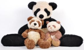 A COLLECTION OF X3 RUSS BERRIE PANDA TEDDY BEARS