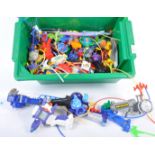 LARGE COLLECTION OF BEYBLADE AND LAUNCHERS