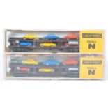 TWO IBERTEN N GAUGE 458 CAR TRANSPORTERS