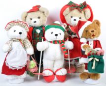 COLLECTION OF X5 MUSICAL CHRISTMAS TEDDY BEARS