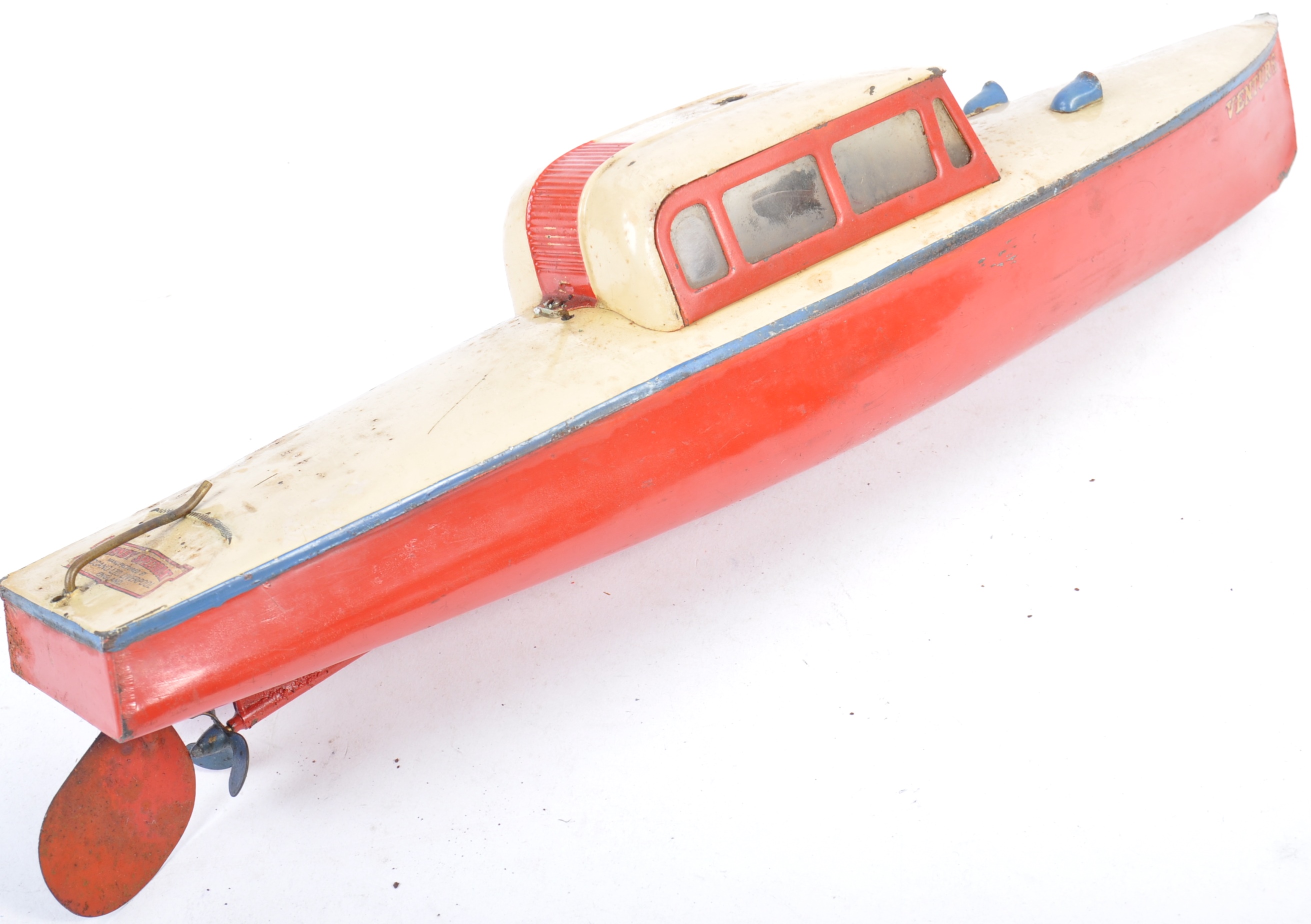 ORIGINAL VINTAGE HORNBY SPEEDBOAT VENTURE CLOCKWOR - Image 4 of 6