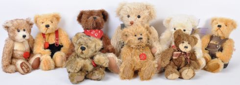 COLLECTION OF X9 SMALL ASSORTED HERMANN TEDDY BEARS