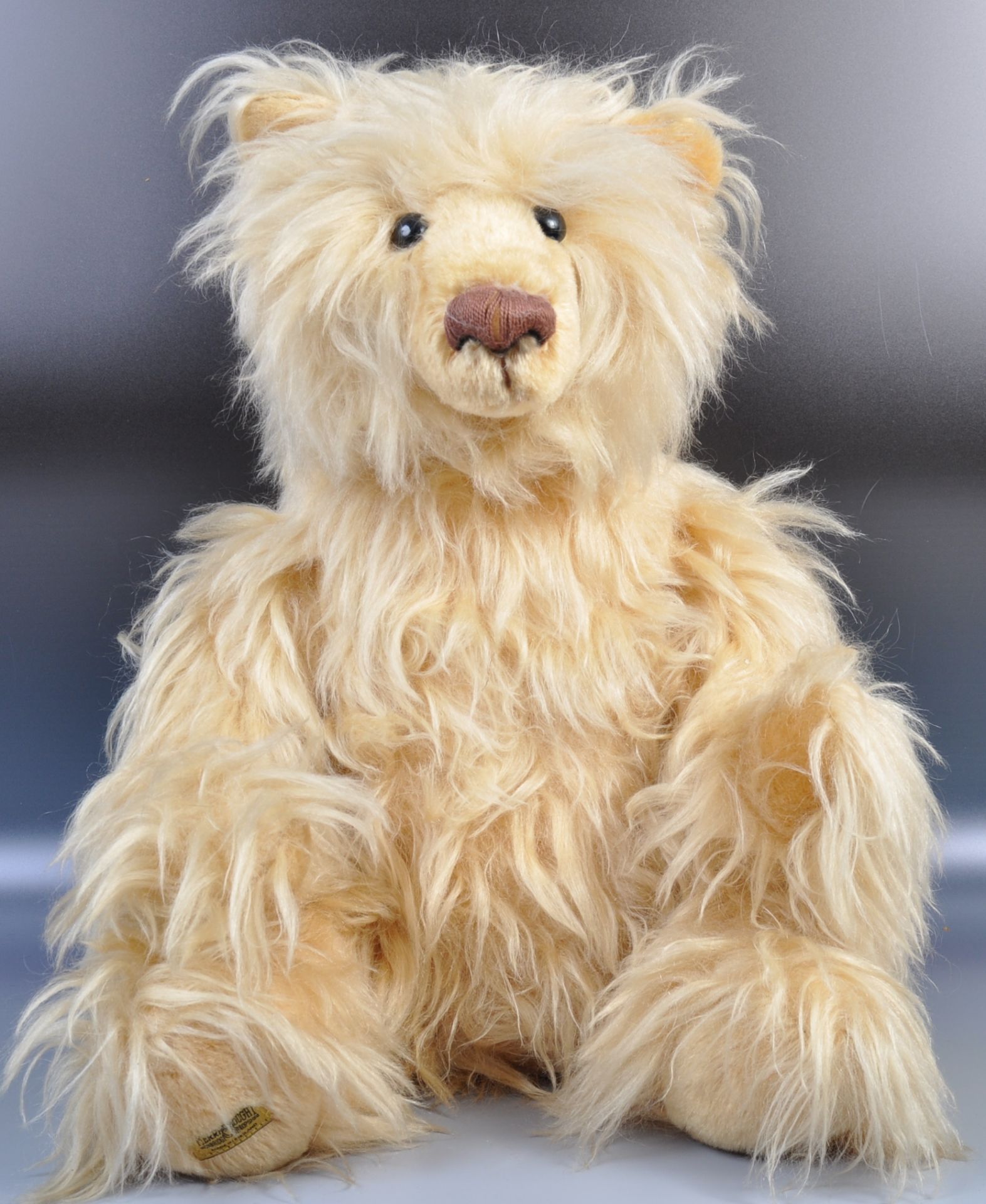 LIMITED EDITION MERRYTHOUGHT LONG HAIR TEDDY BEAR WITH GROWLER