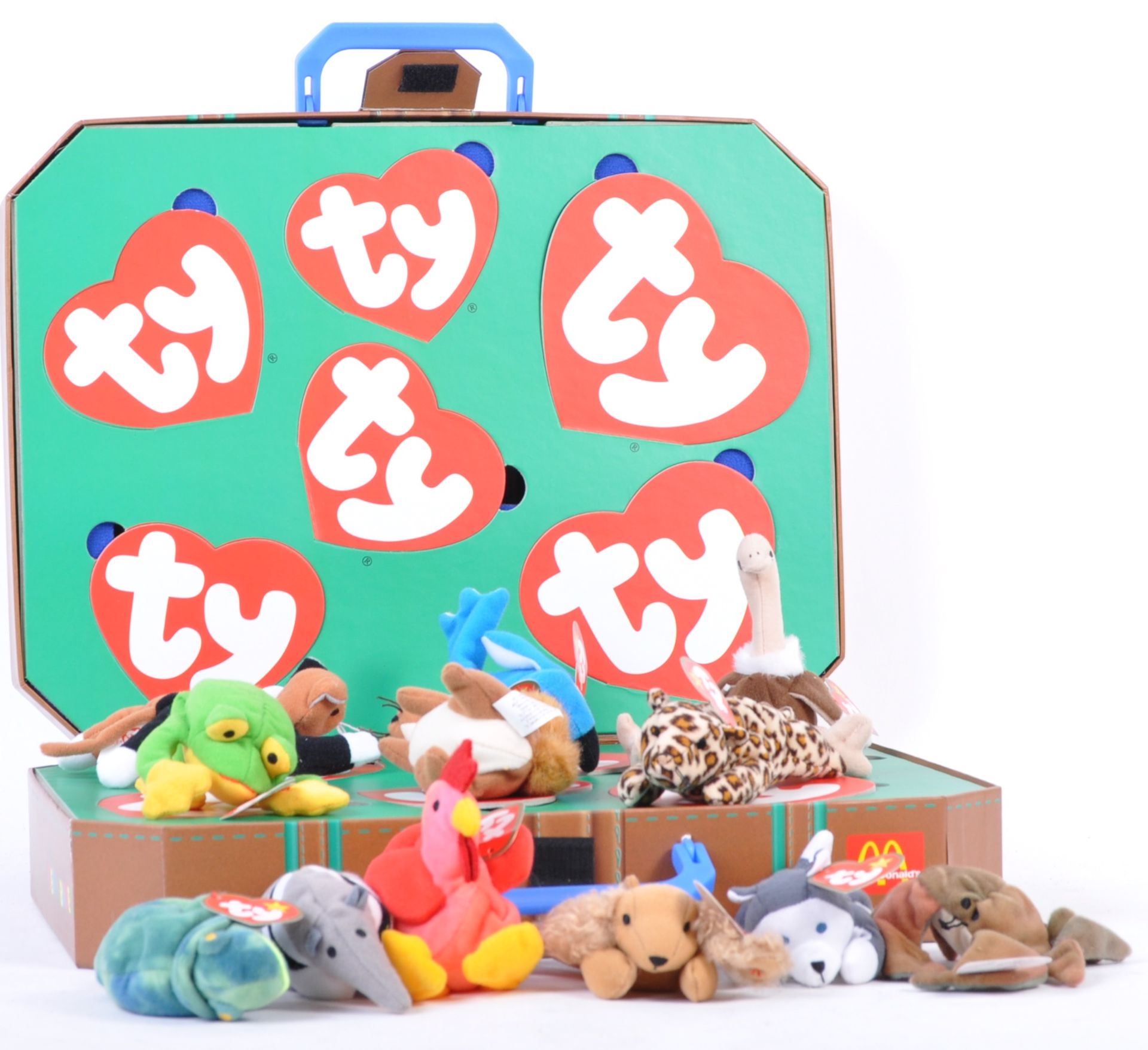 MCDONALDS TEENIE BEANIE BABIES SET OF TWELVE WITHIN OFFICAL CASE