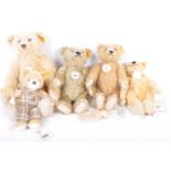 COLLECTION OF X5 GERMAN STEIFF MADE TEDDY BEARS