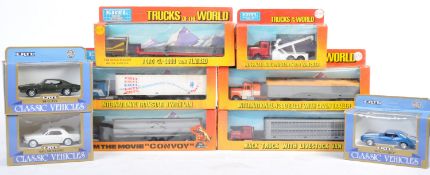 LARGE COLLECTION OF ERTL MADE DIECAST MODEL TRUCKS AND CARS