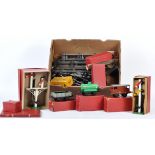 LARGE COLLECTION VINTAGE HORNBY 0 GAUGE WAGONS & ACCESSORIES