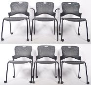 HERMAN MILLER SET OF SIX CAPER STACKING OFFICE CHA