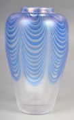 SANDERS AND WALLACE TRAILED VASE IN BLUE